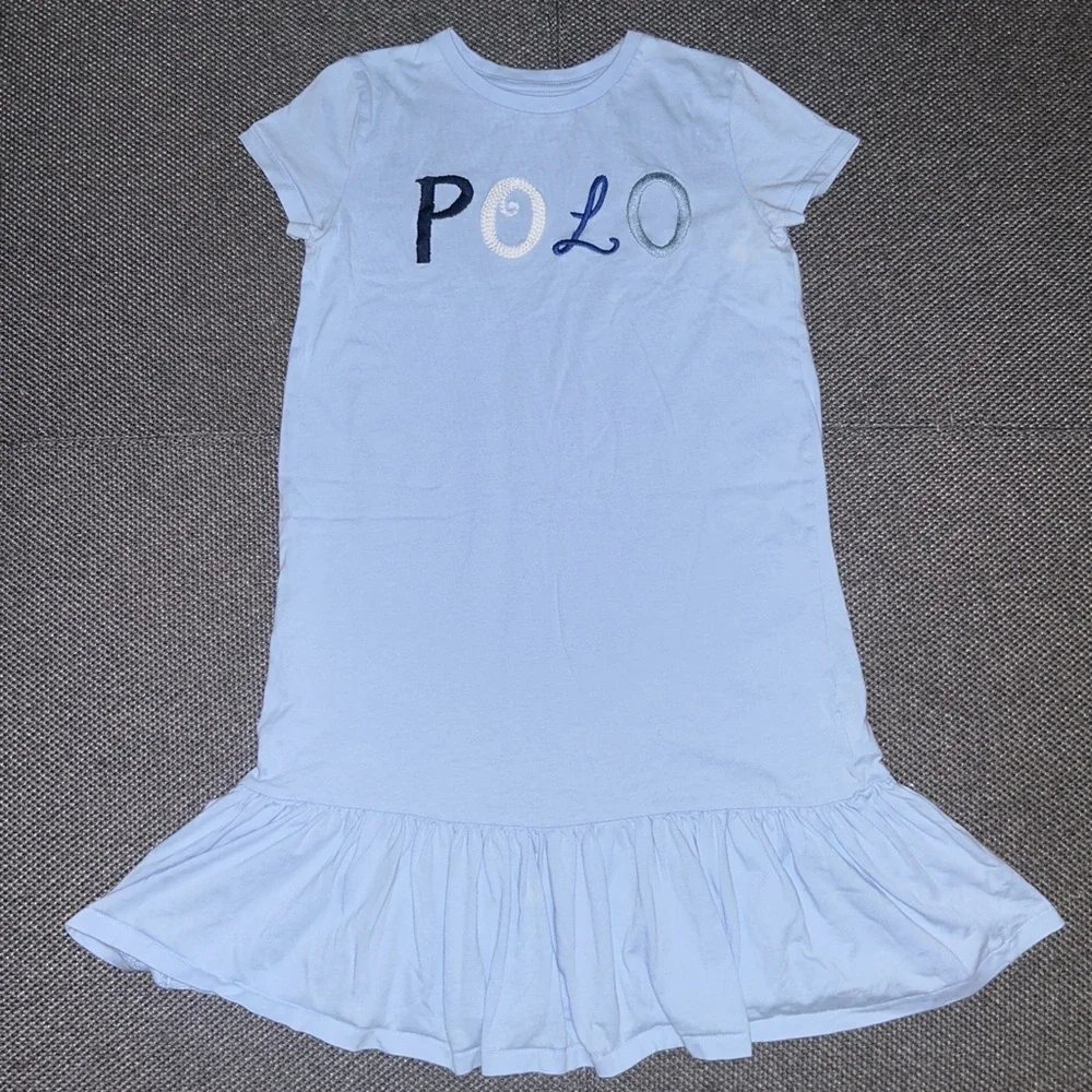 Polo Ralph Lauren Kids Light Blue Babydoll Dress Large Womens Small